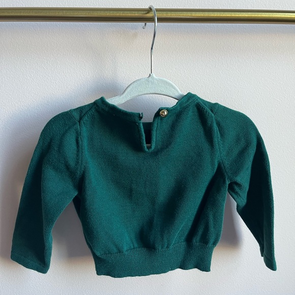 Janie and Jack Dark Green & Brown Horse Sweater | Size 6-12 Months - Picture 3 of 3
